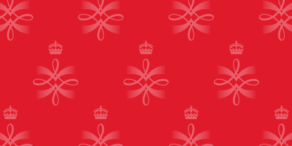 Queen's Anniversary Prize logo in a repeating pattern.